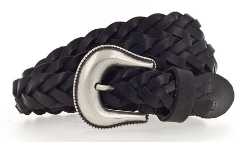 MUSTANG Braided Leather Belt W95 Black