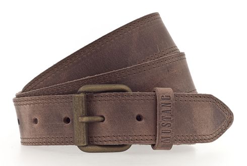MUSTANG Leather Belt W80 Dark Brown