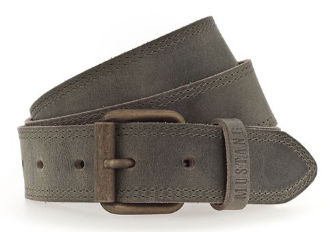 MUSTANG Leather Belt W80 Olive