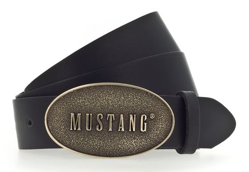 MUSTANG Leather Belt W90 Black