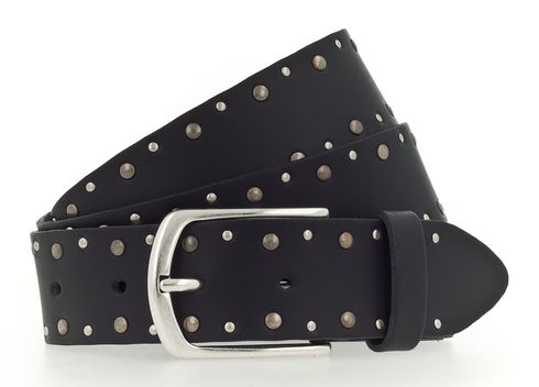 MUSTANG Rivet Leather Belt W100 Black