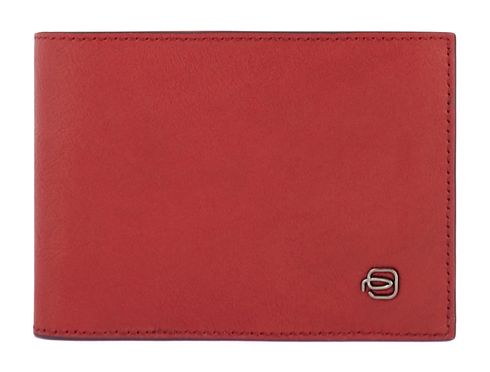 PIQUADRO Black Square Wallet with Coin Pocket Rosso 2