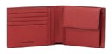 PIQUADRO Black Square Wallet with Coin Pocket Rosso 2