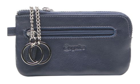 Esquire Viktoria Key Case with Zip Navy