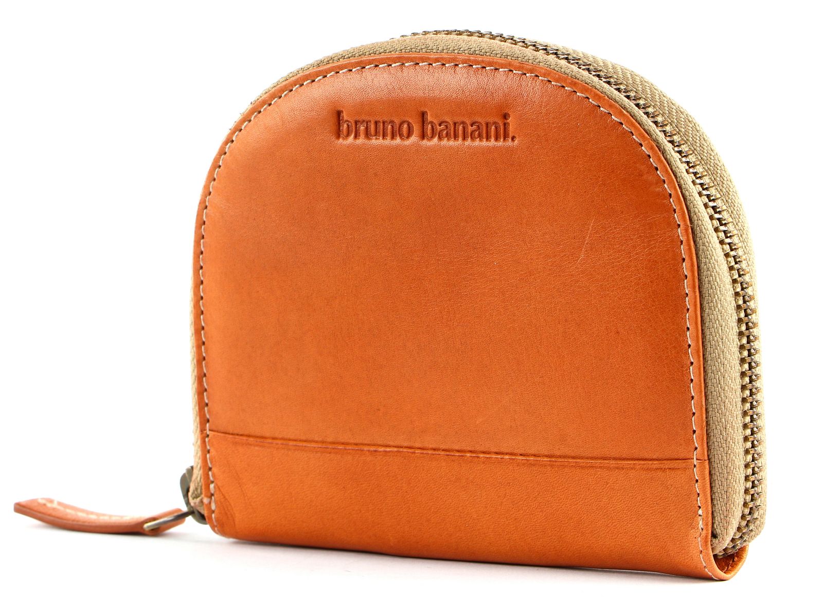 Bruno Banani Portachiavi In Piena Pelle Cognac – Con Cerniera E Scomparti Per Carte, Portafoglio Portachiavi Compatto