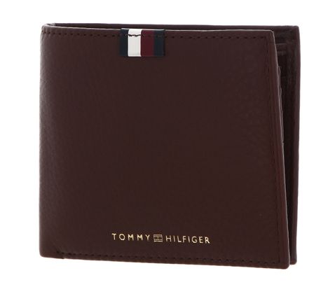 TOMMY HILFIGER TH Premium Leather Billfold Wallet Dark Chestnut