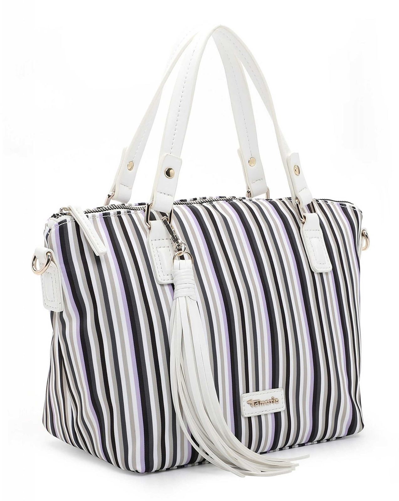Tamaris Anja Shopper White, Borsa Donna In Ecopelle, 40x27x3.5 Cm, Con Tracolla Regolabile E Manici, Ampia E Stabile