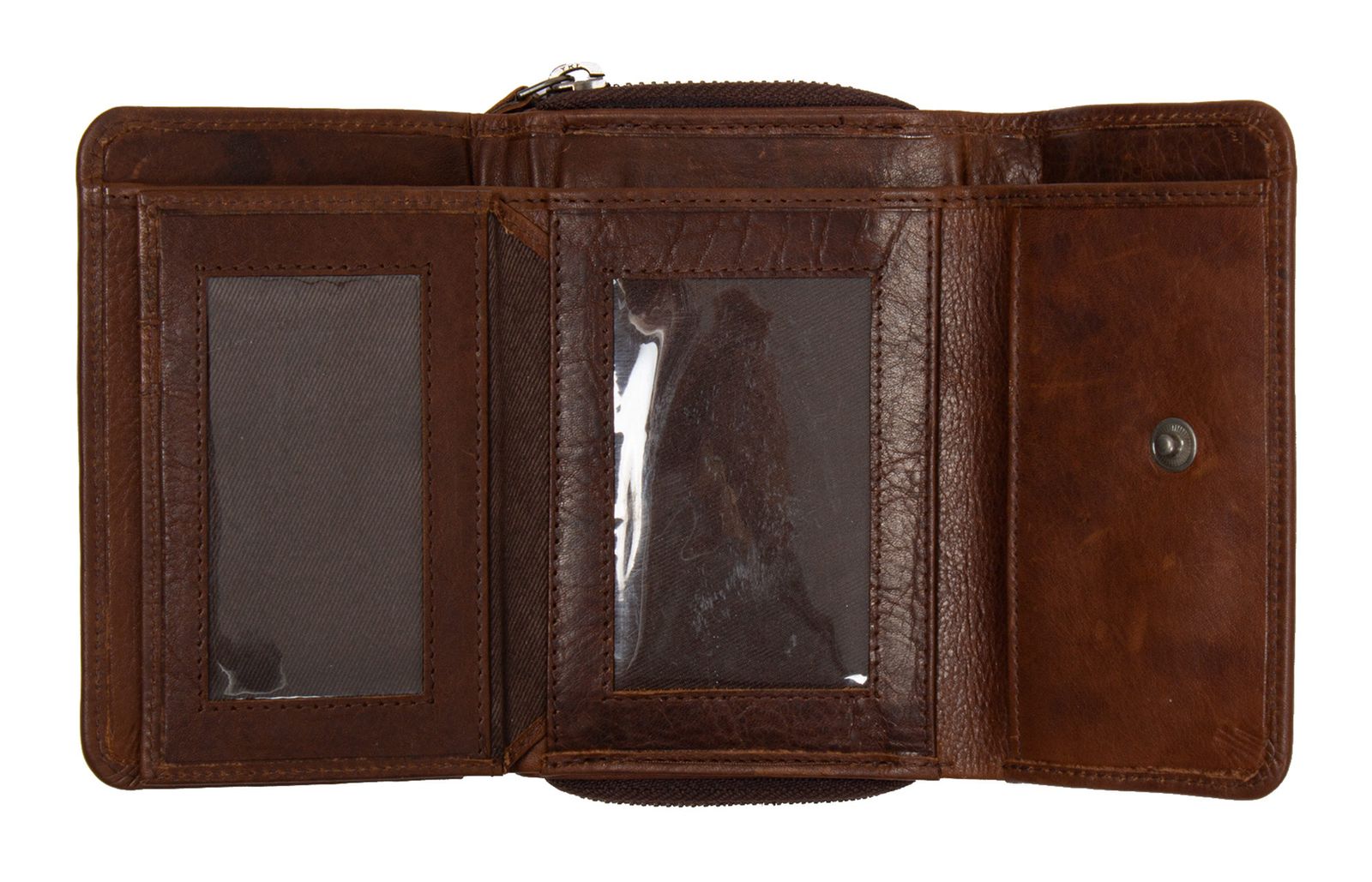Portafoglio Uomo MUSTANG La Spezia In Vera Pelle – Cognac, 12x10x2.5 Cm, Con Protezione RFID, 8 Slot Carte E Tasche Portamonete