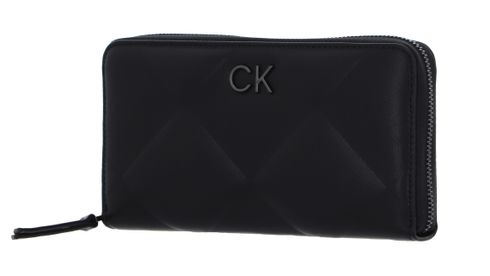 Calvin Klein Re-Lock Quilt Zip Around Wallet CK Black