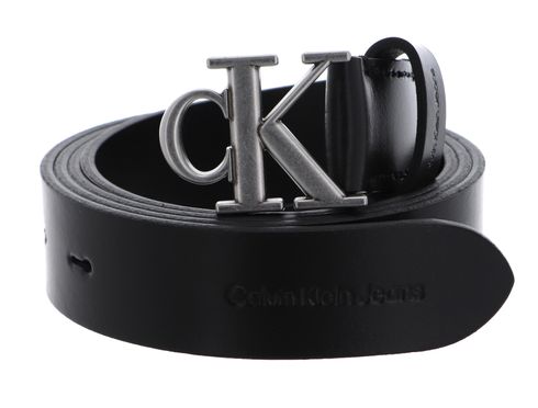 Calvin Klein Round Mono Leather Belt W115 Black