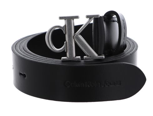 Calvin Klein Round Mono Leather Belt W65 Black