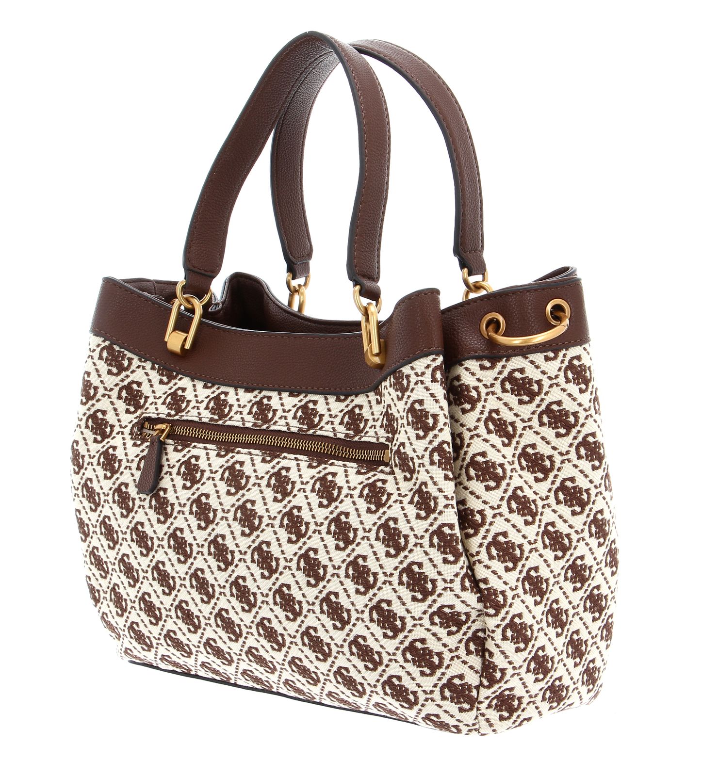 GUESS Shemara Girlfriend Carryall Hobo Bag L Brown Logo | Buy Bags ...