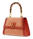 GUESS Stephi Girlfriend Bamboo Flap Satchel Bag Orange Logo GUESS Stephi Girlfriend Bamboo Flap Satchel Bag Orange Logo