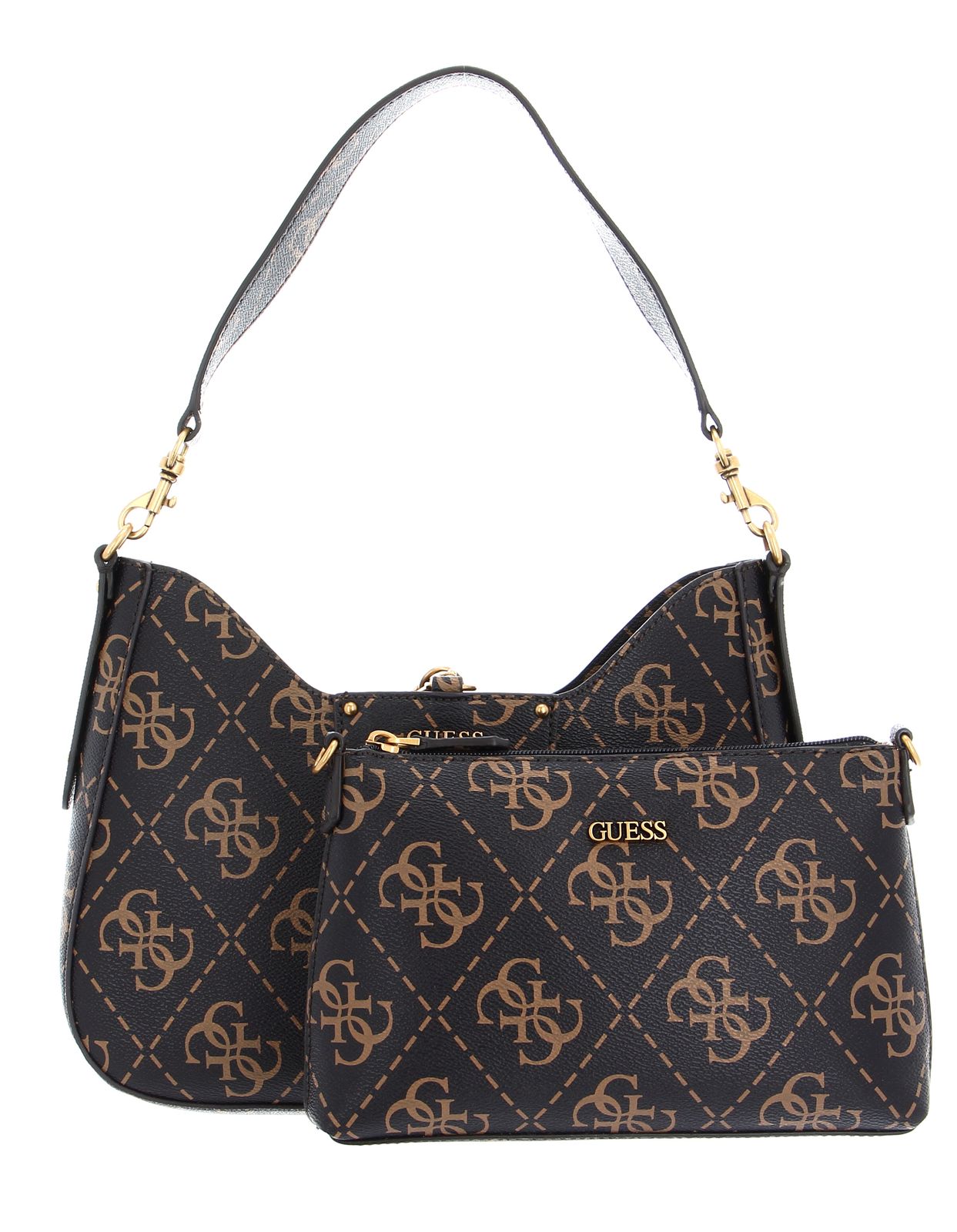 GUESS shoulder bag Eco Brenton Hobo Brown Logo | Buy bags, purses ...