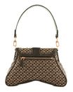 GUESS Belle Vintage Flap Shoulder Bag Brown Logo GUESS Belle Vintage Flap Shoulder Bag Brown Logo