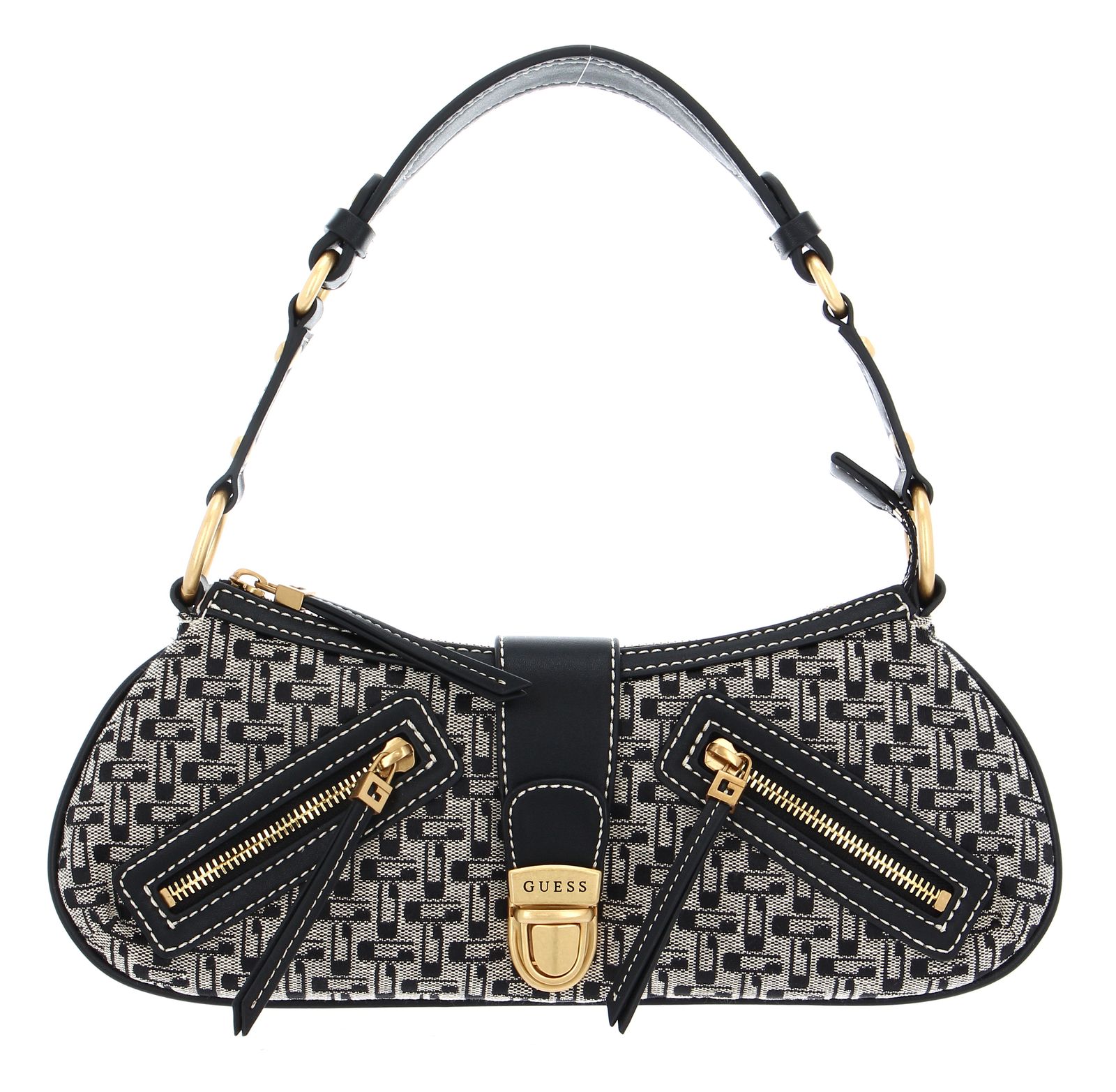 GUESS Lorelei Borsa A Tracolla Con Cerniera, Dark Taupe, 26x15x4.5 Cm – Elegante E Chic
