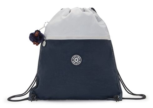 kipling Back To School Supertaboo Backpack M True Blue Grey