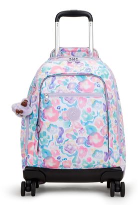 kipling Back To School Print Sari Wheeled Backpack Aqua Flowers