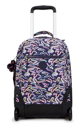kipling Back To School Print Sari Wheeled Backpack Palm Fiesta Prt