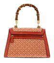 GUESS Stephi Girlfriend Bamboo Flap Satchel Bag Orange Logo GUESS Stephi Girlfriend Bamboo Flap Satchel Bag Orange Logo