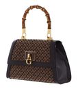 GUESS Stephi Girlfriend Bamboo Flap Satchel Bag Brown Logo GUESS Stephi Girlfriend Bamboo Flap Satchel Bag Brown Logo