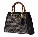 GUESS Stephi Bamboo Satchel Bag Black Logo