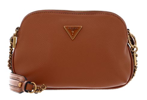 GUESS Becci Girlfriend Double Zip Crossbody Bag Cognac GUESS Becci Girlfriend Double Zip Crossbody Bag Cognac