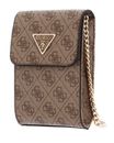 GUESS Noelle Flap Chit Chat Phone Bag Latte Logo