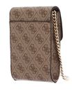GUESS Noelle Flap Chit Chat Phone Bag Latte Logo