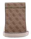 GUESS Noelle Flap Chit Chat Phone Bag Latte Logo