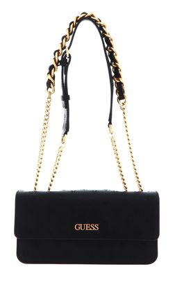 GUESS Geva Convertible Flap Crossbody Bag Black Logo