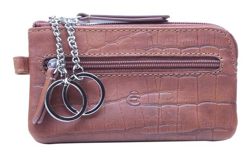 Esquire Dallas Croco Key Case Brown