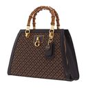 GUESS Stephi Bamboo Satchel Bag Brown Logo