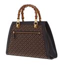 GUESS Stephi Bamboo Satchel Bag Brown Logo