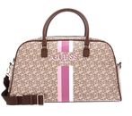 GUESS Wilder Travel Weekender Duffel Bag Taupe Logo GUESS Wilder Travel Weekender Duffel Bag Taupe Logo