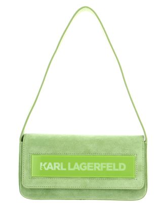 KARL LAGERFELD K / Essential K fLAP Shoulder Bag Sued Pear Green