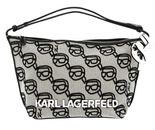 KARL LAGERFELD K / Ikonik 2.0 Seasonal Shoulder Bag Canvas Black / Gray KARL LAGERFELD K / Ikonik 2.0 Seasonal Shoulder Bag Canvas Black / Gray