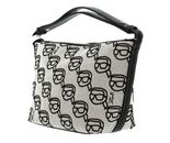 KARL LAGERFELD K / Ikonik 2.0 Seasonal Shoulder Bag Canvas Black / Gray KARL LAGERFELD K / Ikonik 2.0 Seasonal Shoulder Bag Canvas Black / Gray