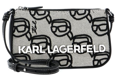 KARL LAGERFELD K / Ikonik 2.0 Seasonal Pouch Canvas Black / Gray