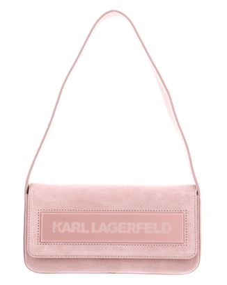 KARL LAGERFELD K / Essential K fLAP Shoulder Bag Sued Pink Mist