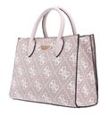 GUESS Rea High Society Satchel Bag Rosewood Logo