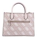 GUESS Rea High Society Satchel Bag Rosewood Logo