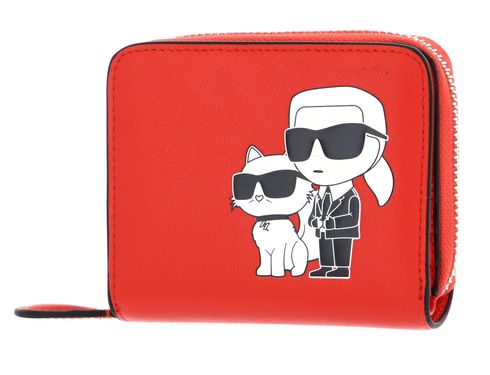 KARL LAGERFELD K / Ikonik 2.0 Leather Zip Wallet S Poppy Red