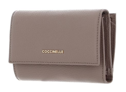 COCCINELLE Metallic Soft Wallet Grainy Leather Warm Taupe