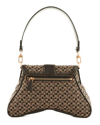 GUESS Schultertasche Belle Vintage Flap Shoulder Bag Brown Logo 
