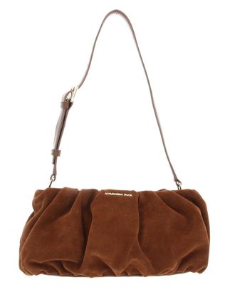 MANDARINA DUCK Velvet Plisse Bucket Bag Caramel Cafe