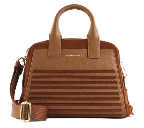 MANDARINA DUCK I-Con Velvet Tote Slim Caramel Cafe