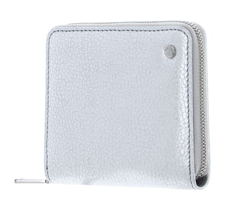 abro Leather Shimmer Zip Wallet Silver