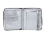 abro Leather Shimmer Zip Wallet Silver