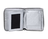 abro Leather Shimmer Zip Wallet Silver
